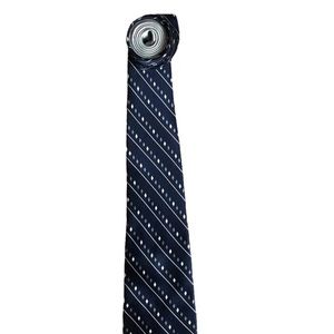 TH Men Silk Tie Slanted Striped Diamond  Geometric Design Blue Green